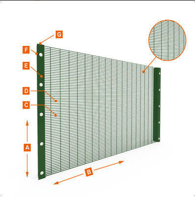 Escalada de Mesh Fence Powder Coated 358 da alta segurança da prisão anti